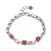Natural Red Jasper Link Chain Bracelets for Women BJEW-Z148-06P-01-2
