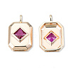 Brass Pave Cubic Zirconia Pendants KK-N232-467C-1