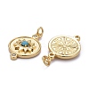 Brass Micro Pave Clear & Blue Cubic Zirconia Pendants X-ZIRC-Z011-29G-2