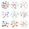 1 Box 195Pcs 21 Colors 3D Butterfly Resin Cabochons MRMJ-PJ0001-04-2