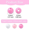 300Pcs 3 Colors Opaque Acrylic Beads MACR-YW0003-13A-3