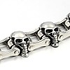 Halloween Retro 316 Stainless Steel Skull Bicycle Chain Bracelet BJEW-J164-11-5