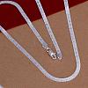 Popular Silver Color Plated Brass Flat Snake Chain Necklaces For Men NJEW-BB12836-3