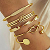 5Pcs 5 Styles Alloy Bangles WG70F83-01-1
