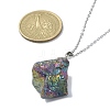 Natural Mixed Gemstone Nugget Pendant Necklace with 304 Stainless Steel Chains NJEW-JN04385-4