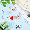 4Pcs 4 Colors PVC Cartoon Lucky Cat Doll Charms Ceiling Fan Pull Chain Extenders AJEW-DC00003-4