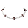 Plastic Imitation Pearl with Acrylic Sports Ball Beaded Necklaces for Women NJEW-JN04660-3