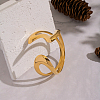 Elegant 304 Stainless Steel Fluid Shape Open Cuff Bangles for Women KV3982-7