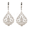 304 Stainless Steel Teardrop with Bodhisattva Hoop Earrings for Women EJEW-S239-04P-2