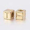 304 Stainless Steel Large Hole Letter European Beads LS-STAS-H428-01G-T-2