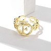 Brass Open Cuff Rings for Women RJEW-K289-01G-F-2