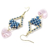 Glass Seed Beaded Dangle Earrings EJEW-MZ00323-6