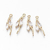 Brass Micro Pave Cubic Zirconia Links Connectors X-KK-S359-080-RS-1