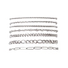 7Pcs 304 Stainless Steel Figaro Chains & Venetian Chains & Water Wave Chains & Cable Chains & Rolo Chains & Bracelets for Women BJEW-JB12773-1