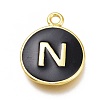 Brass Enamel Pendants KK-H103-02N-G-1