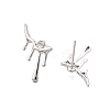 Anti-Tarnish Rhodium Plated 925 Sterling Silver Stud Earring Findings STER-T007-116P-2