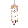 Iron & Brass & Crystal Glass Sun Catcher Pendants HJEW-K049-02-3
