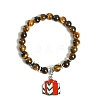 Christmas Theme Natural Tiger Eye Stretch Bracelets PW-WGDD6ED-06-1