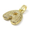 Brass Micro Pave Clear Cubic Zirconia Pendants KK-M279-01G-A-2