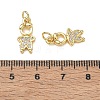 Brass Micro Pave Clear Cubic Zirconia Pendants CU-CBA9AFC-01G-17-3
