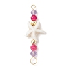 4Pcs 4 Colors Summer Beach Dyed Synthetic Turquoise Connector Charms PALLOY-JF03746-01-3