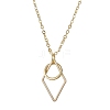 Brass Round with Rhombus Pendants Necklace NJEW-JN04698-2