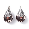 Tibetan Style Teardrop Beads PALLOY-F127-C-01-1