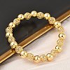 Brass Round Beaded Stretch Bracelets for Women BJEW-B148-04B-G-3