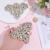 ABS Imitation Pearl & Bead Embroidered Applique Patch DIY-WH0780-11-3