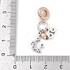 Brass Pendants with Cubic Zirconia European Beads KK-Q015-01F-2