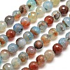 Dyed Natural Agate Faceted Round Beads Strands X-G-E268-20-1