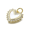 Brass Micro Pave Clear Cubic Zirconia Pendants KK-V010-03G-02-2