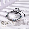 Round Natural Apatite Braided Bead Bracelet BJEW-TA00106-5