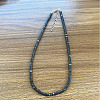 Natural Black Agate Heishi Graduated Beaded Necklaces JO0051-11-1