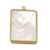Natural Shell Brass Pendants KK-C262-11C-G-1