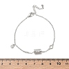 Brass Micro Pave Clear Cubic Zirconia Column Charm Bracelets KK-CBA6980-26P-5
