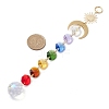 Glass Octagon Beads Hanging Suncatchers HJEW-JM02308-3