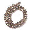 Electroplated Natural Agate Beads Strands G-B191-A07-6mm-03-4