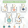 1 Set Universe Theme Alloy Enamel Star & Moon & Planet Charms Locking Stitch Markers HJEW-SC0001-35-2