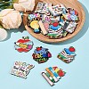 24Pcs 12 Styles Wood Pendants WOOD-FS0001-39-8