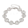 Flat Round with Virgin Mary Brass Link Chain for Women BJEW-K248-06B-P-4