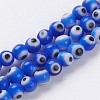 Handmade Evil Eye Lampwork Beads Strands LAMP-J089-B02-1