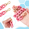 Acrylic Twisted Chain Bag Chains with Alloy Clasps PURS-WH0008-20B-1-3