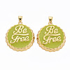 Brass Enamel Pendants ENAM-S128-002J-NR-2