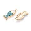 Brass with Enamel Pendants KK-T073-38G-3