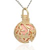 Golden Tone Brass Hollow Round Cage Pendants LS-KK-J236-08G-2