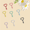48Pcs 8 Colors Spray Painted Zinc Alloy Spring Gate Rings FIND-SP0004-03-6
