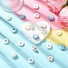 20Pcs 4 Colors Handmade Printed Porcelain European Beads PORC-CJ0001-31-5