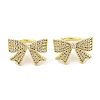 Brass Micro Pave Clear Cubic Zirconia Cuff Earrings for Women EJEW-I305-22G-1