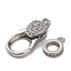 Brass Micro Pave Clear Cubic Zirconia Lobster Claw Clasps KK-A230-11P-2